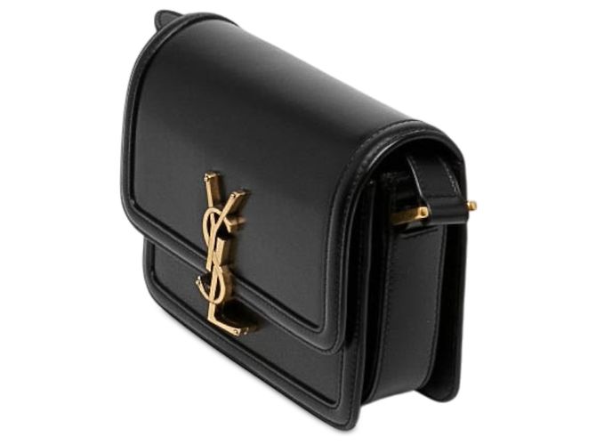 Autre Marque Sac Solferino Saint Laurent Small en cuir de veau noir avec boîte - vue 2