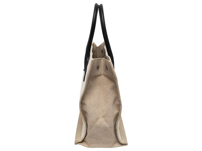 Autre Marque Saint Laurent Tote Bag Rive Gauche Small in tela beige - vista 6