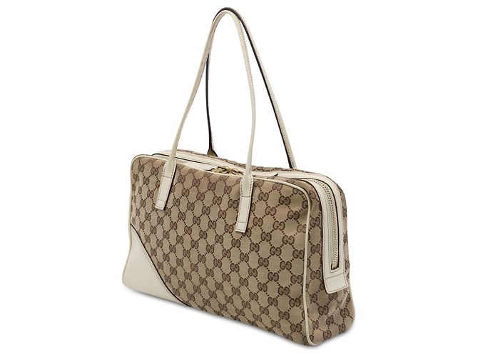Borsa a tracolla Gucci New Britt in tela GG beige - vista 2