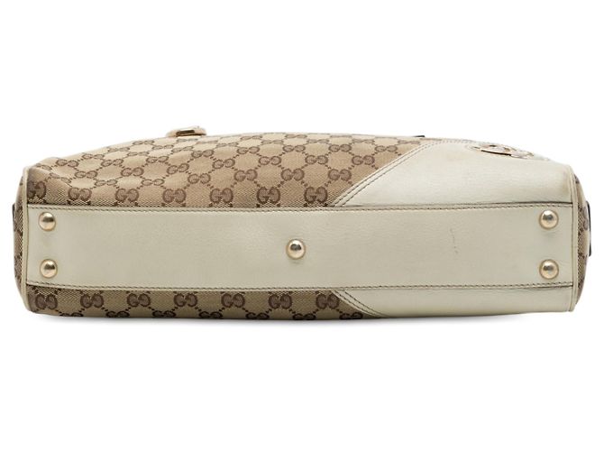 Borsa a tracolla Gucci New Britt in tela GG beige - vista 3