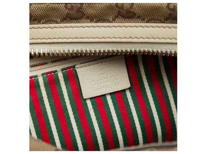Borsa a tracolla Gucci New Britt in tela GG beige - vista 5