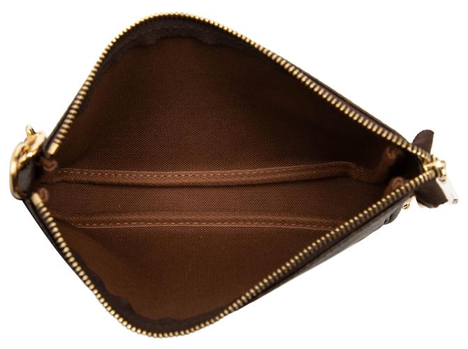 Louis Vuitton Brown Monogram Mini Pochette Accessoires Marrone - vista 4