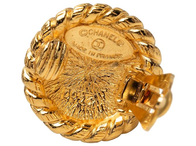 Orecchini a clip rotondi placcati oro Chanel Gold CC D'oro - vista 3