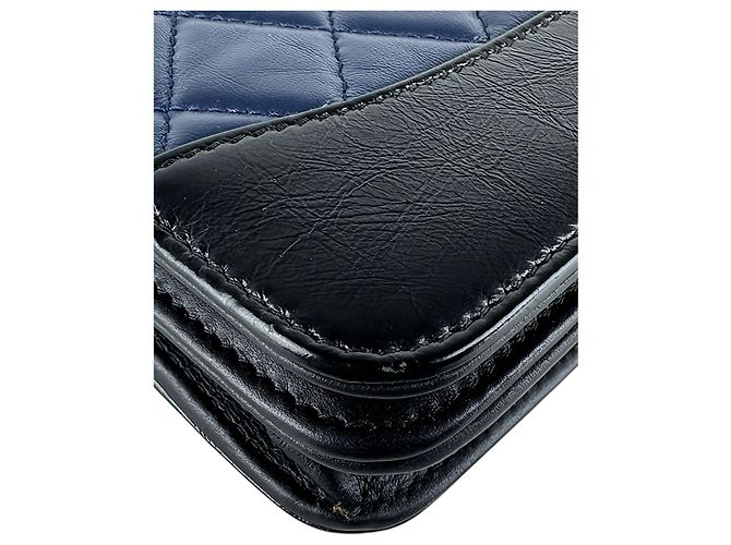 Portafoglio Gabrielle Wallet On Chain Chanel Blue Bicolor in pelle di vitello invecchiata - vista 9