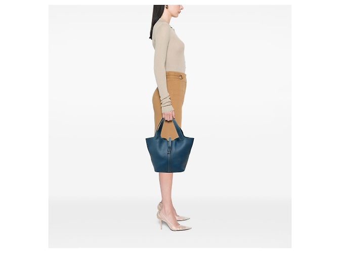 Hermès Blue Clemence Picotin 18 - vista 9