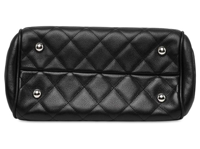 Chanel Medium CC Quilted Caviar Chain Bowling Bag Schwarz - Ansicht 3
