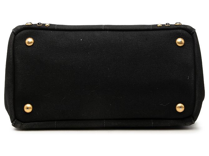 Prada Borsa Satchel Small Canvas Canapa Bijoux Nera Nero - vista 3