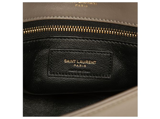 Autre Marque Saint Laurent Borsa a Tracolla Joan Small in Pelle di Vitello Matelassé Marrone Taupe - vista 5