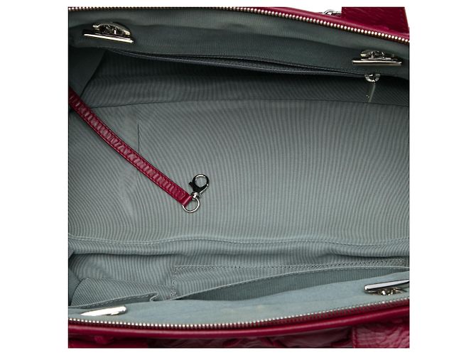 Bolsa Bowling Chanel Red CC em couro de bezerro acolchoado e amassado Ultra Stitch - vista 4