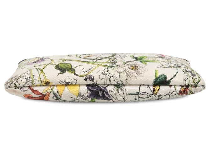 Clutch Gucci Flora Infinity de lona estampada blanca - vista 3