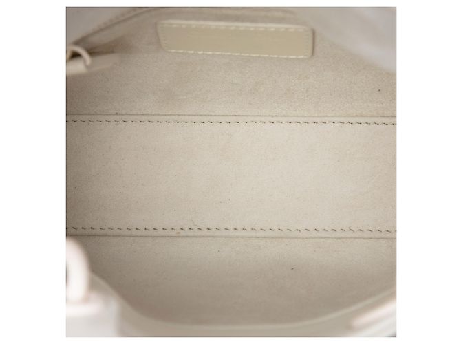 Dior White Mini Ultra Matte Calfskin Diamond Cannage Lady Dior Bianco - vista 4