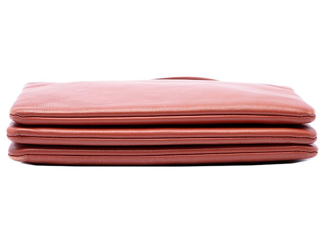 Céline Celine Trio Crossbody Large in pelle di agnello rossa Rosso - vista 3