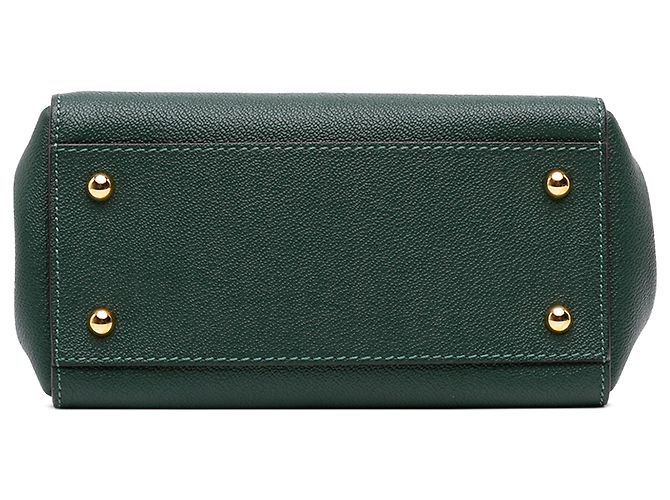 Mala Tote Burberry Small em pele de vitelo granulada Verde com fivela - vista 3