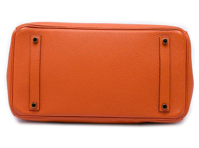 Hermès Orange Togo Birkin Retourne 35 Arancione - vista 3
