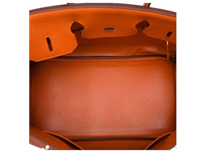 Hermès Orange Togo Birkin Retourne 35 Arancione - vista 4