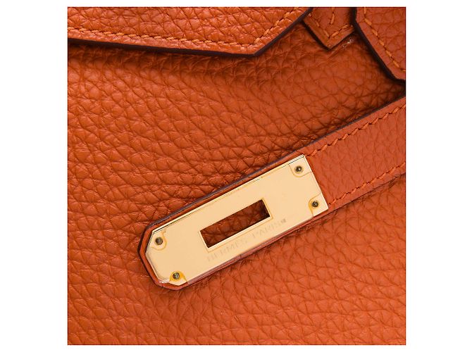 Hermès Orange Togo Birkin Retourne 35 Arancione - vista 5