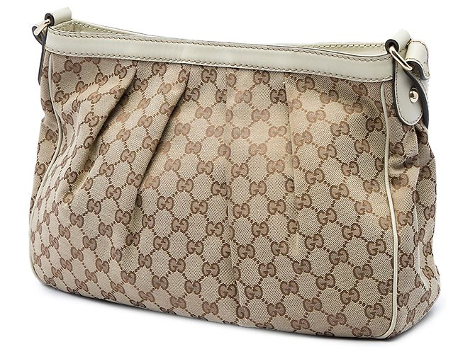 Borsa a tracolla Gucci Beige GG Canvas Sukey - vista 2