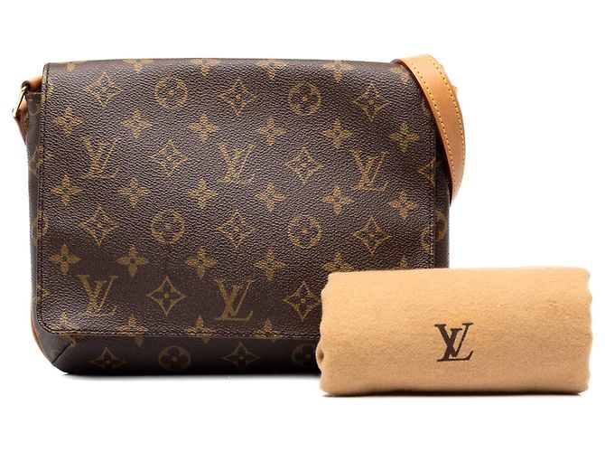 Louis Vuitton Brown Monogram Musette Tango Short Strap Marrone - vista 7