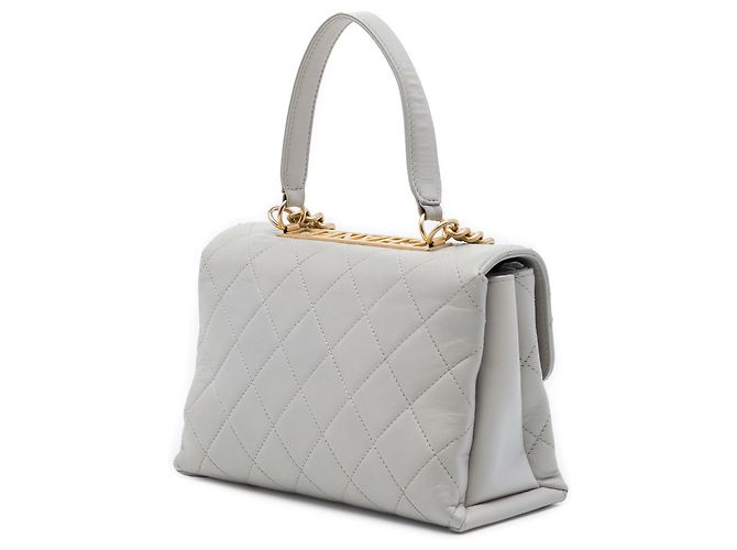 Borsa Chanel Trendy Spirit Top Handle in pelle d'agnello grigia Medium Marrone Grigio - vista 2