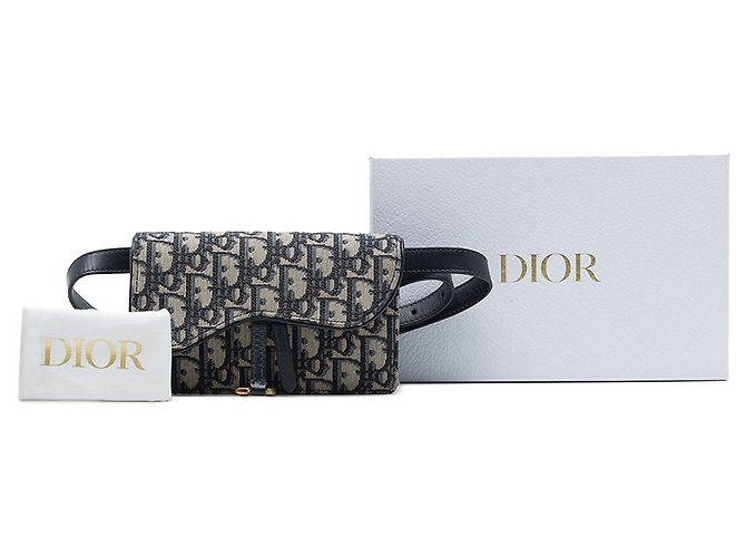 Dior Blue Oblique Canvas Saddle Belt Bag Navy blue - view 7