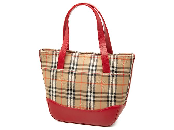 Borsa Burberry Beige Haymarket Check Canvas - vista 2