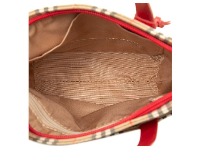 Borsa Burberry Beige Haymarket Check Canvas - vista 4