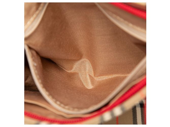 Borsa Burberry Beige Haymarket Check Canvas - vista 5