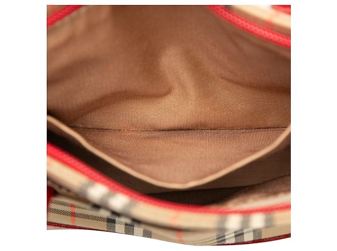 Borsa Burberry Beige Haymarket Check Canvas - vista 7