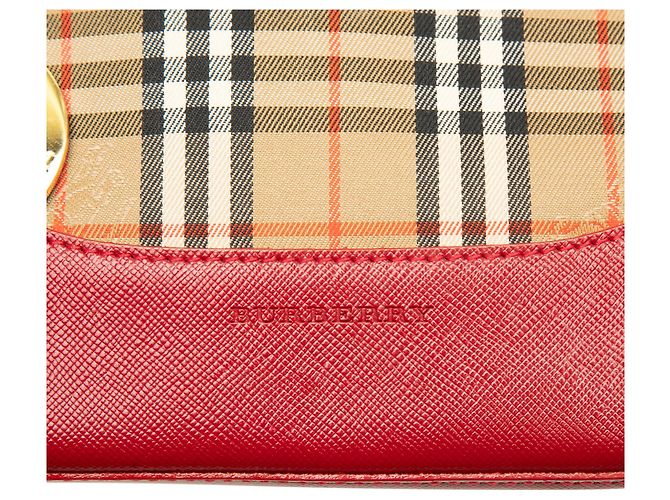 Borsa Burberry Beige Haymarket Check Canvas - vista 8