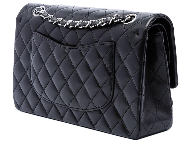 Chanel Black Medium Classic Lambskin Double Flap Nero - vista 2