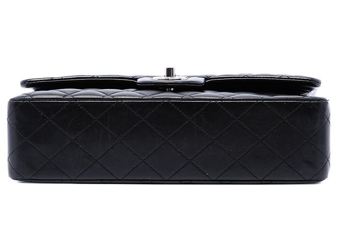 Chanel Black Medium Classic Lambskin Double Flap Nero - vista 3