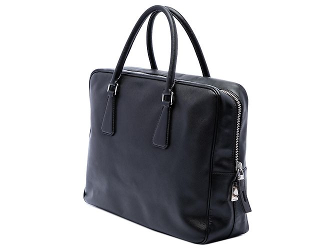 Borsetta Prada Black Saffiano Lux Letterman Nero - vista 2