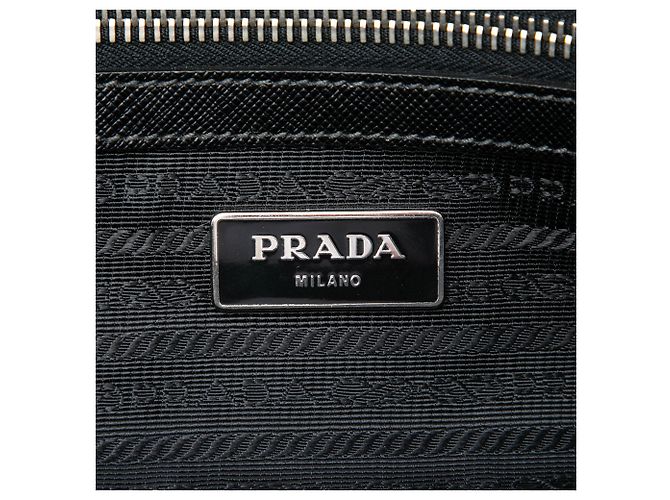 Borsetta Prada Black Saffiano Lux Letterman Nero - vista 5