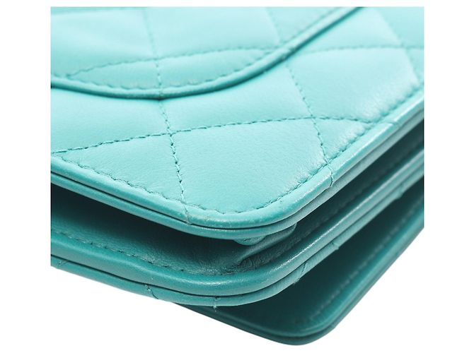 Cartera Chanel Blue CC Quilted Lambskin Wallet On Chain Azul Azul marino - vista 10