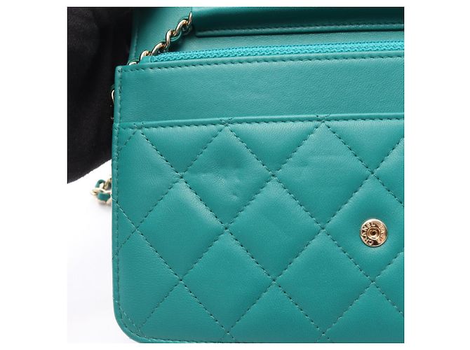 Cartera Chanel Blue CC Quilted Lambskin Wallet On Chain Azul Azul marino - vista 11