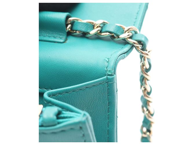 Cartera Chanel Blue CC Quilted Lambskin Wallet On Chain Azul Azul marino - vista 12