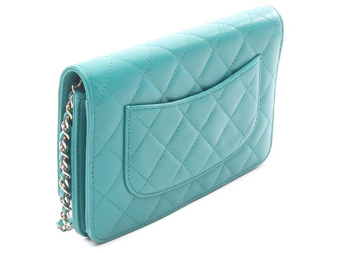 Cartera Chanel Blue CC Quilted Lambskin Wallet On Chain Azul Azul marino - vista 2