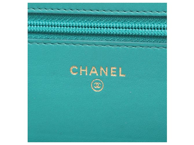Cartera Chanel Blue CC Quilted Lambskin Wallet On Chain Azul Azul marino - vista 4