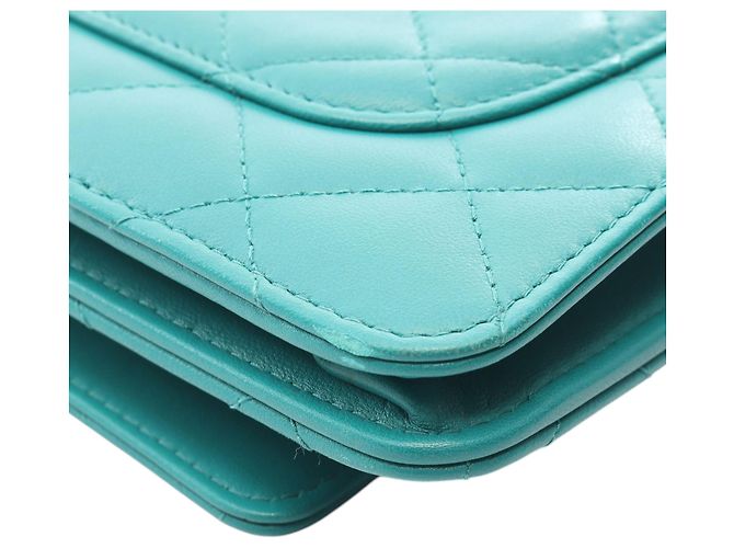 Cartera Chanel Blue CC Quilted Lambskin Wallet On Chain Azul Azul marino - vista 7