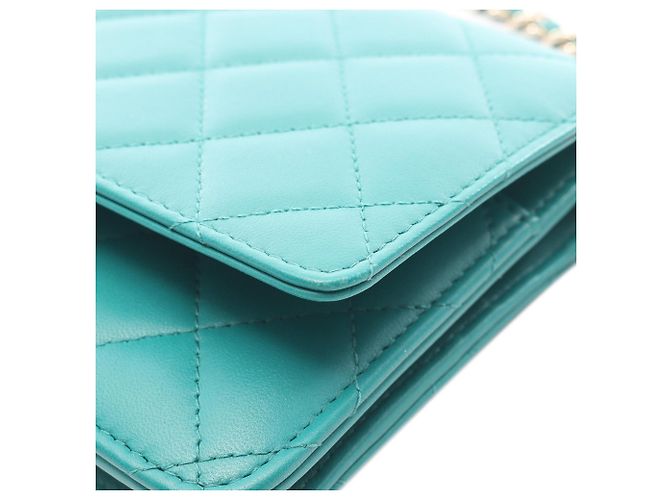 Cartera Chanel Blue CC Quilted Lambskin Wallet On Chain Azul Azul marino - vista 8