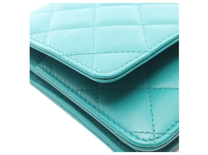 Cartera Chanel Blue CC Quilted Lambskin Wallet On Chain Azul Azul marino - vista 9