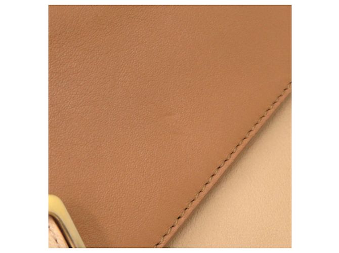 Clutch a Busta Chameleon Fendi in pelle bicolore beige - vista 11