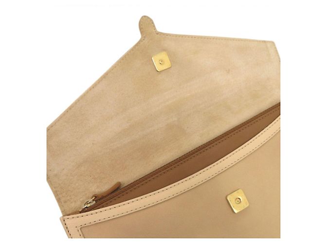 Clutch a Busta Chameleon Fendi in pelle bicolore beige - vista 18