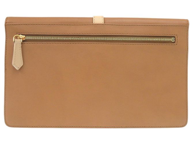 Clutch a Busta Chameleon Fendi in pelle bicolore beige - vista 2