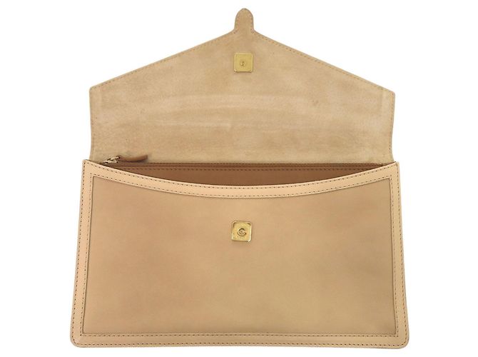 Clutch a Busta Chameleon Fendi in pelle bicolore beige - vista 3