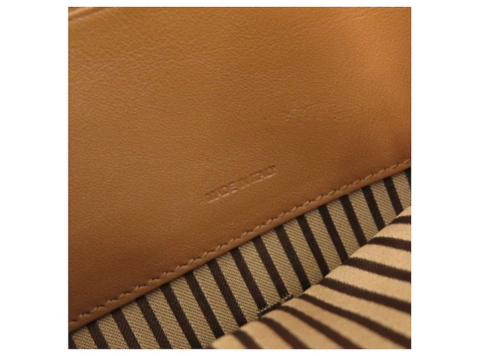 Clutch a Busta Chameleon Fendi in pelle bicolore beige - vista 8