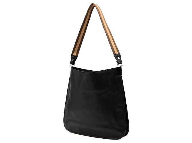 Borsa a tracolla Gucci Web in pelle di vitello nera Nero - vista 2