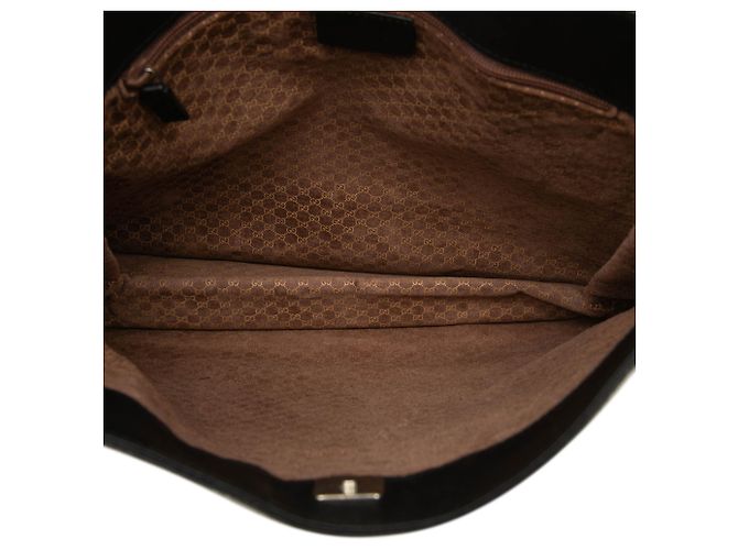 Borsa a tracolla Gucci Web in pelle di vitello nera Nero - vista 4