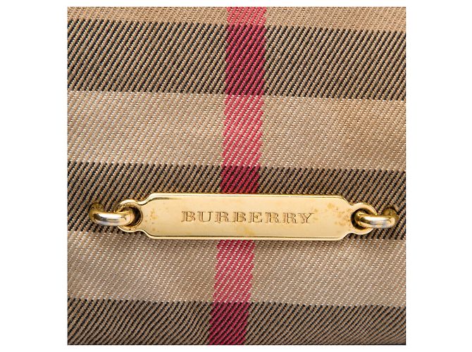 Borsa Tote Burberry Brown Small House Check Canvas Bridle Salisbury Marrone Marrone chiaro - vista 5