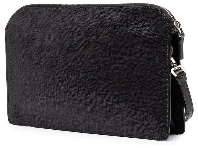 Clutch Prada Bellboy in Saffiano nero - vista 2